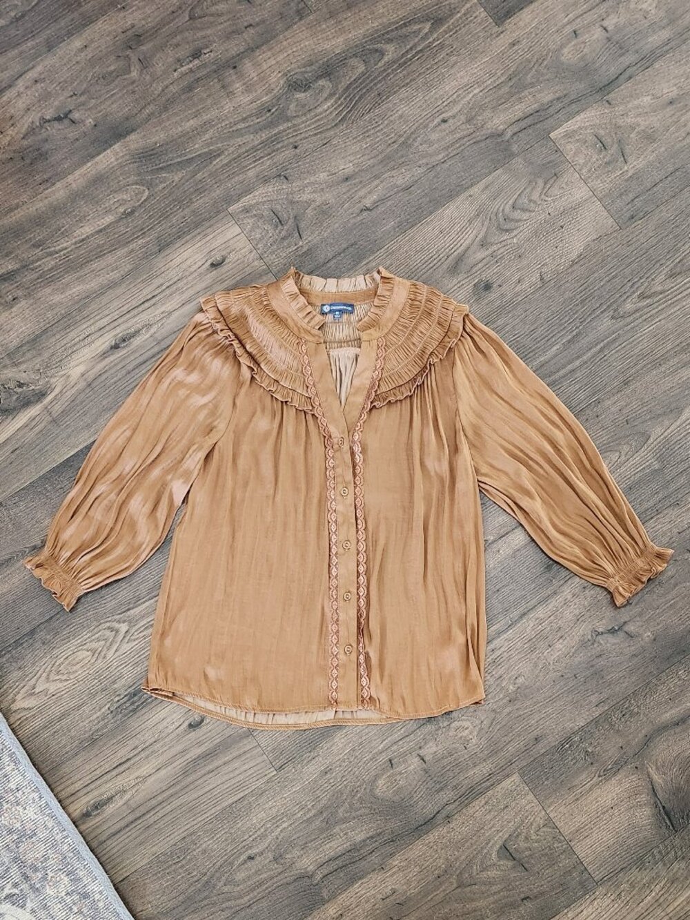 Democracy 3/4 SL Copper Color Blouse